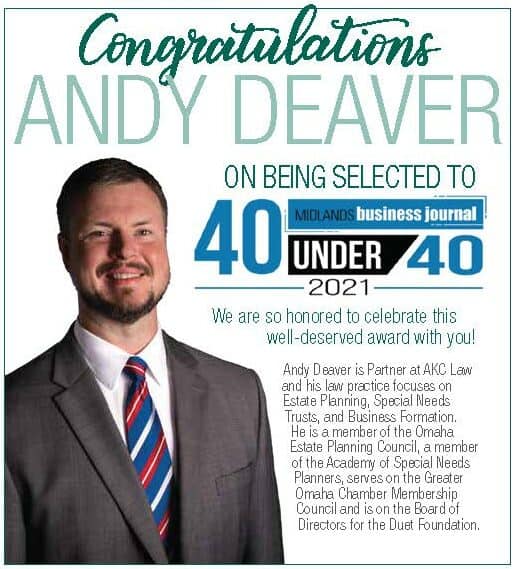 Andrew Deaver named to 40 Under 40